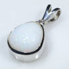 Sterling Silver- Solid White Opal - Natural Diamond