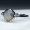 Sterling Silver- Solid Boulder Opal - Natural Diamonds
