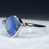Sterling Silver- Solid Boulder Opal - natural Diamonds