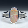 Natural Australian Opal Silver Ring