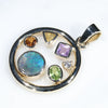 Natural Australian Opal & Natural Gemstone Gold Pendant (Opal - 6mm x 6mm) Code -EJP02