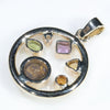 Natural Australian Opal & Natural Gemstone Gold Pendant (Opal - 6mm x 6mm) Code -EJP02