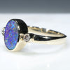 Natural Australian Boulder Opal and  Diamond Gold Ring.  Size 6.5 Code -RLJ0141