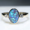 Natural Australian Boulder Opal and  Diamond Gold Ring.  Size 6.5 Code -RLJ0141