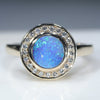 Natural Australian Boulder Opal and Diamond Gold Ring Size 6.75 Code - RL431