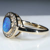 Natural Australian Boulder Opal and Diamond Gold Ring Size 6.75 Code - RL431
