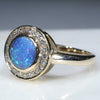 Natural Australian Boulder Opal and Diamond Gold Ring Size 6.75 Code - RL431