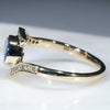 Natural Australian Black Opal and Diamond Gold Ring Size 7.25 Code - RJ531