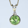 Natural Peridot Gold and Diamond Pendant