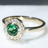 10k Gold- Natural Tzavorite Green Garnet- Natural Diamonds