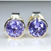 Gorgeous Natural Tanzanite Gold Studs