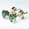 Natural .98ct  Green Garnet (Tzavorite) Gold Stud Earrings (5mm x 5mm)  Code GSE15