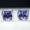 Natural Tanzanite Gold Studs