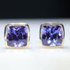 Tanzanite Studs Front View