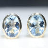 Natural Aquamarine Gold Studs Earrings