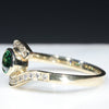 Green Gold Garnet Ring Side View