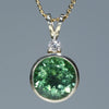 Beautiful Green Tourmaline Gold and Diamond Pendant
