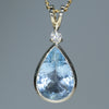 Gold Aquamarine and Diamond Pendant