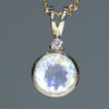 Beautiful Natural Rainbow Moonstone Gold and Diamond Pendant