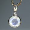Natural 1.1ct Rainbow Moonstone  and Diamond Gold Pendant Code - GSP17