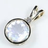 10k Gold- Natural Rainbow  Moonstone - natural Diamond