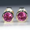 Purple Rhodolite Garnet Gold Studs