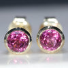 Beautiful Purple Rhodolite Garnet Gold Studs