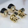 Green garnet Studs Rear View