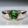 Beautiful Green Tourmaline and Diamond Ring