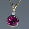 Purple Garnet and Diamond Gold Pendant