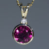 Gorgeous Purple Garnet Gold Pendant with Diamond