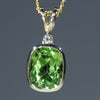 Natural Peridot Gold and Diamond Pendant