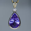 10k Gold natural Tanzanite and Diamond Pendant
