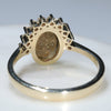 Natural Australian Precious Boulder Opal and Diamond Gold Ring Size 7  Code - EGR02