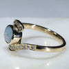 Natural Australian White Boulder Opal and Diamond Gold Ring -Size 7 US Code JLRL37