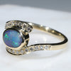 Natural Australian Boulder Opal and Diamond Gold Ring  - Size 7.25 Code - LJRL37