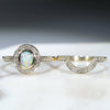 Opal and Diamond Engagement Ring with Diamond Wedding Band