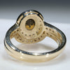Natural Australian Crystal Opal & Diamond Gold Engagement and Wedding Ring Set-  Size 6.75 Code- LDWB4