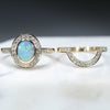 10k Gold - Solid Opal - Natural Diamonds