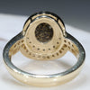 Natural Australian Boulder Opal & Diamond Gold Engagement and Wedding Ring Set-  Size 7.25 Code- JDWB4