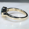 Natural Australian Black Opal and Diamond Gold Ring  - Size 5.75 Code - BOGR01