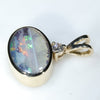 10k Gold - Solid Boulder Opal - Natural Diamond