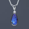 Queensland Boulder Opal Silver and Diamond Pendant