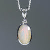 Natural Australian Boulder Opal Silver and Diamond Pendant