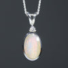 Australian Boulder Opal Diamond and Silver Pendant