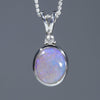 Natural Australian Bolder Opal Silver and Diamond Pendant