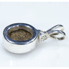 Natural Australian Boulder Opal and Diamond Silver Pendant with Silver Chain (9mm x 7mm)  Code -ESP32