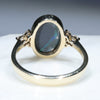 Solid Black Opal Gold Ring Rear View