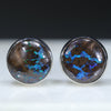 Natural Australian Boulder Matrix Opal Silver Studs