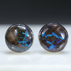 Australian Boulder Opal Matrix Silver Earrings (8mm x 8mm) Code - SE424
